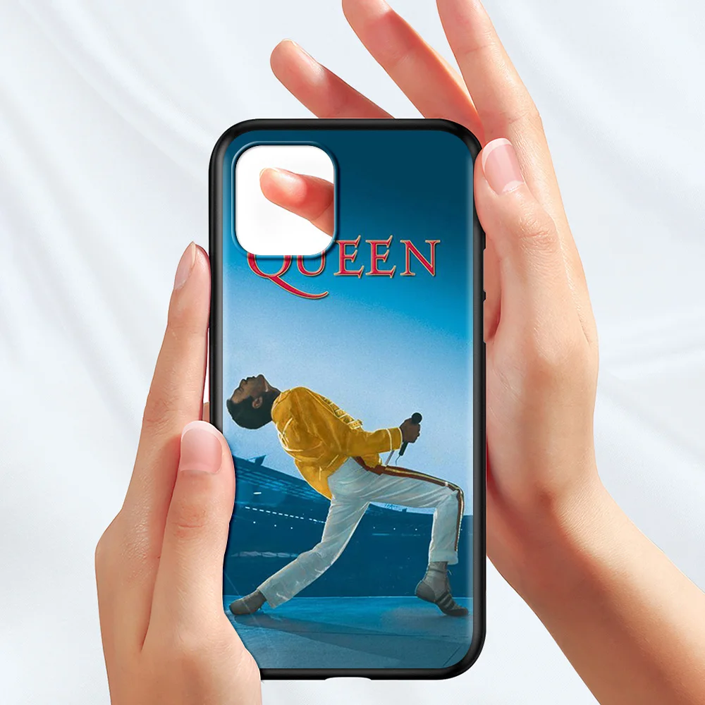 Cellphone Cover For iPhone 15 14 12 Mini 11 Pro X XS Max XR 8 7 Plus Black TPU Fundas Silicone Capa Queen Freddie Mercury