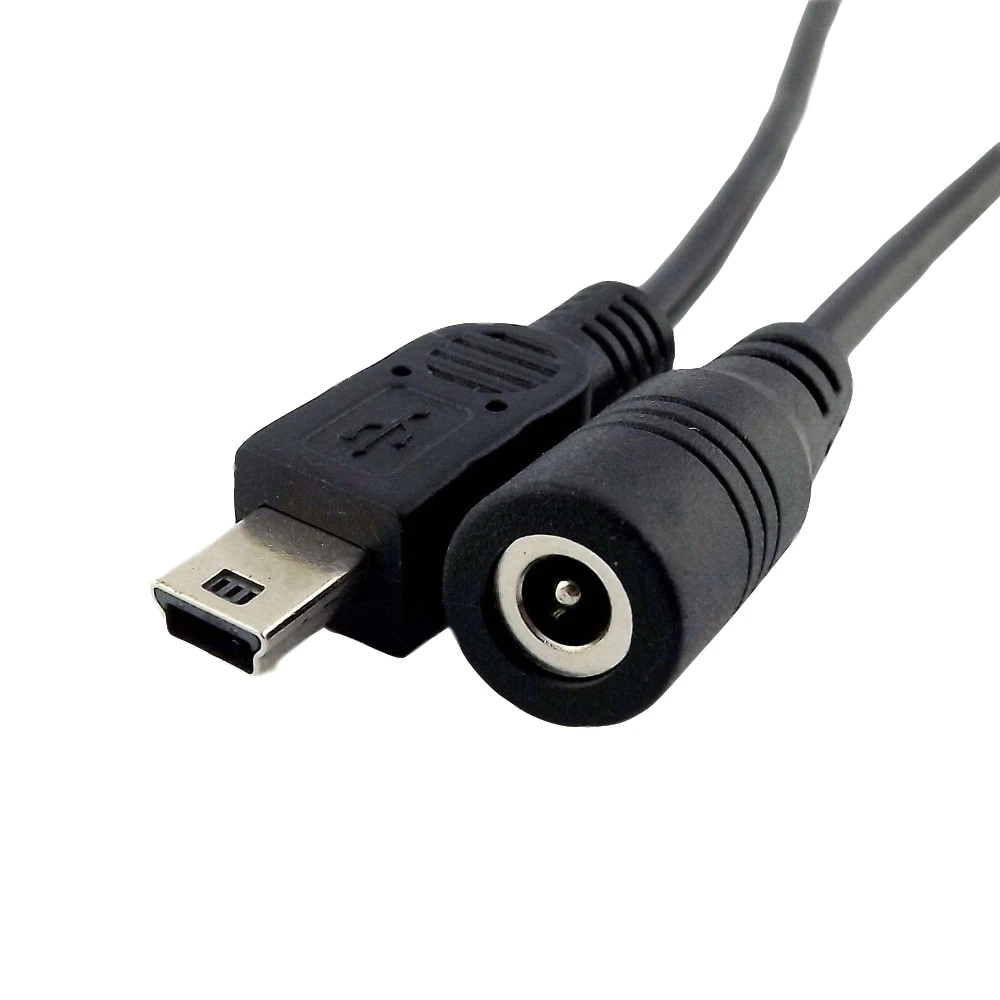 1x تيار مستمر الطاقة 4.0 مللي متر x 1.7 مللي متر أنثى جاك إلى USB صغير 5 دبوس ذكر محول القابس موصل وصلة كابل 15 سنتيمتر
