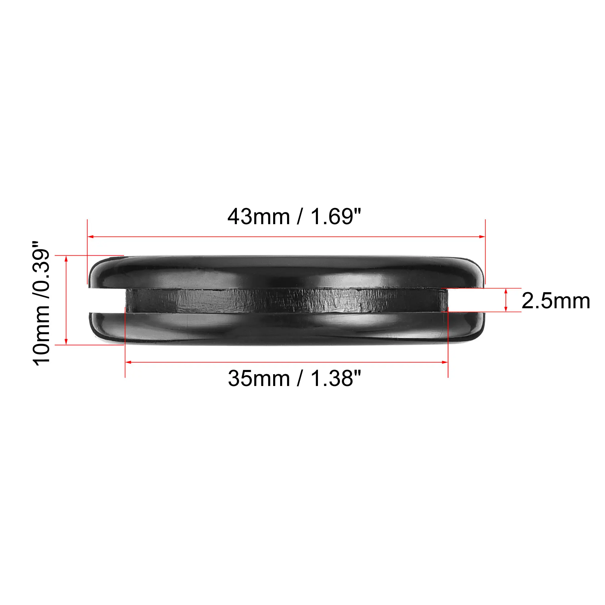 4Pcs Double-Sided Rubber Grommets Ring Rubber Wiring Grommets Hole Plug Electrical Wire Gasket Hole Dia 35mm for Wire Protection