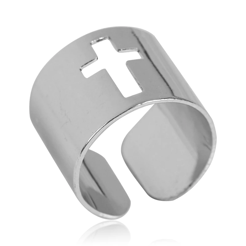 

2025 New Domineering Personality Creative Men And Women Cross Ring Fashion Alloy Opening Adjustable Jewelry Commemorative Gift