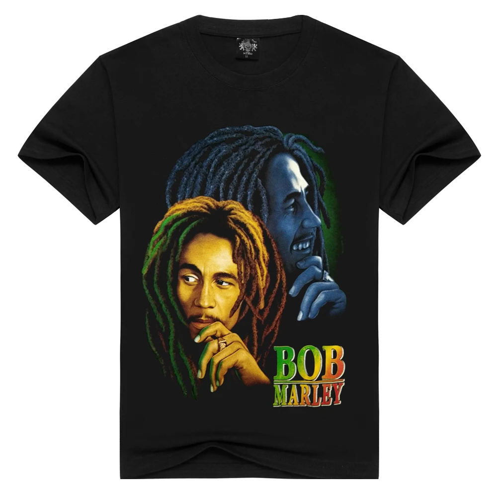 3d printed Men/Women  Bob marley T-shirt  Summer Casual tshirt Men Solid Black hip hop Men tops loose t-shirts