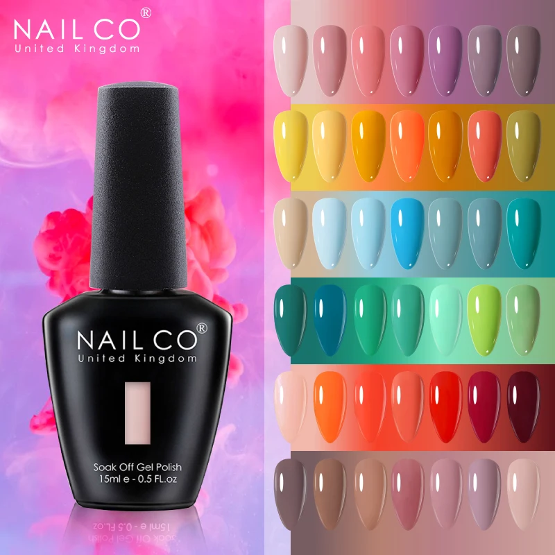 NAILCO 15ml Gel nail polish Top sale Colorful Series Semi-permanent varnish LED&UV soak off nails art supplies for professionals