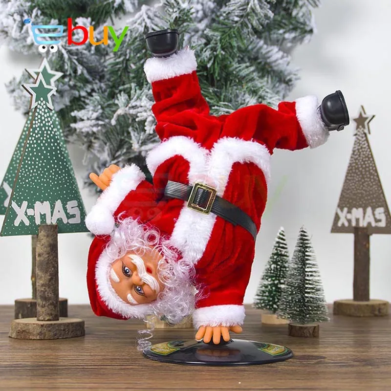 

Electric Handstand Hip-hop Santa Claus with Music Festival Party Xmas Decoration Ornament Christmas Kid Toys Holiday Gifts