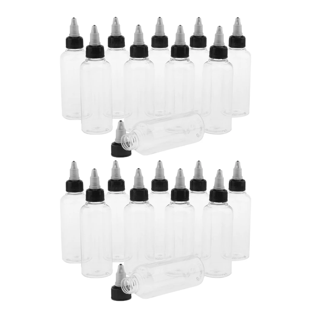20 Pieces 100ml Plastic Liquid Ink Pigment Painting Empty Squeeze Tip Applicator Bottles with Twist Top Cap image 5