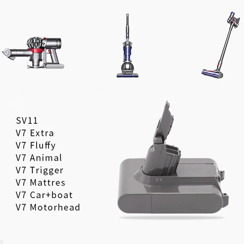 다이슨 V7SV07 V7 플러피 V7 애니멀 V7 엑스트라 충전식 배터리 진공 청소기용 3Ah 4.0Ah 21.6V 리튬 이온 교체용 배터리
