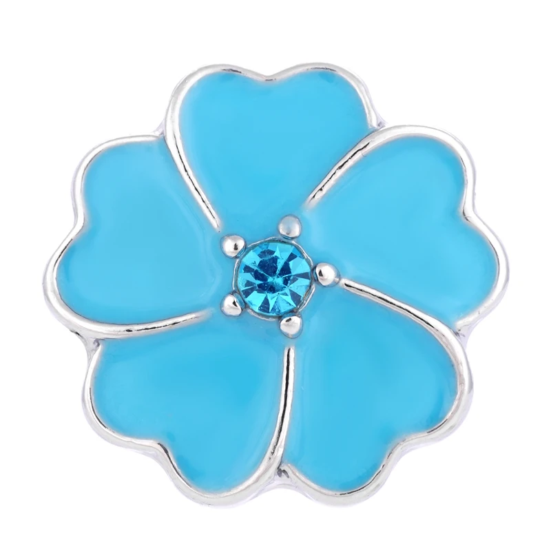 Light Blue Design Snap button 18mm Snap Charms fit Ginger Snaps jewelry Vn-1981