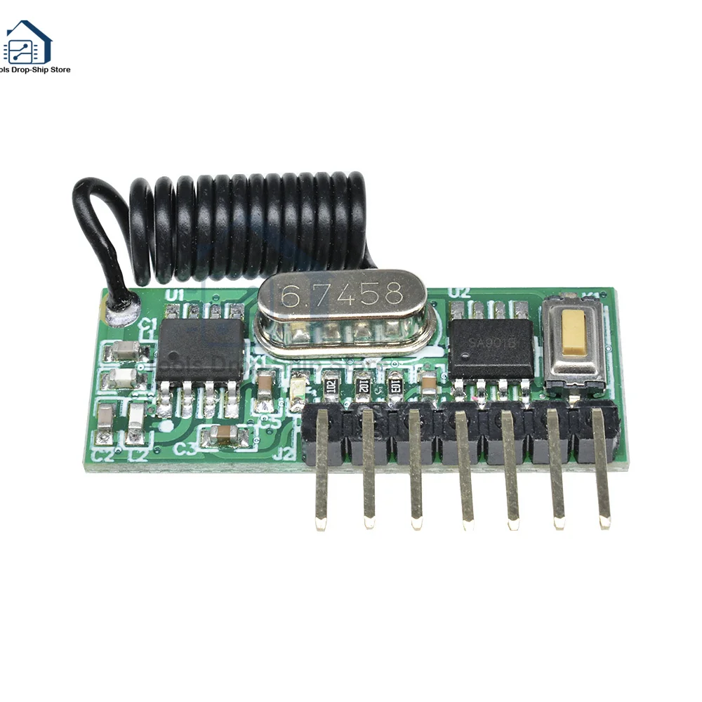 Wireless universal decoding receiver module 433mhz 4 channels CMOS level signal corresponding to the remote control 4 buttons