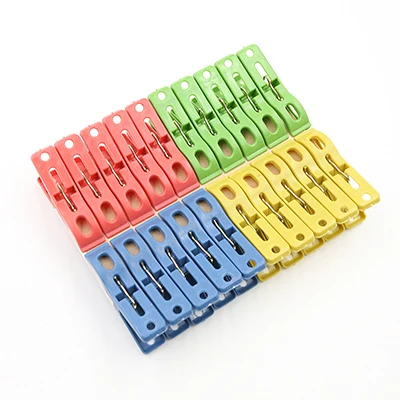 20Pcs Laundry Clothes Pins Hanging Pegs Clips Plastic Cabides Hangers Racks Clothespins Socks Underwear Drying Rack Holder