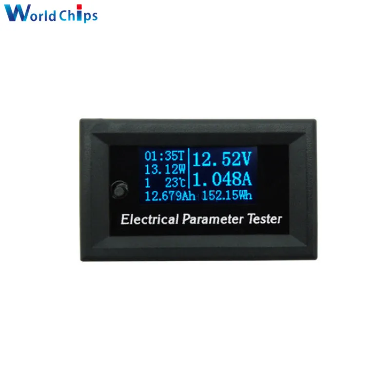 7 in 1 DC 33V 3A 33V/100V 10A OLED Multifunction Tester Voltage Current Time Temperature Capacity Electrical Meter Tester w/  W