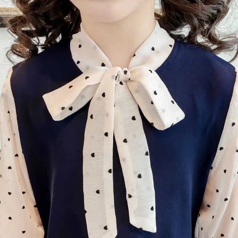 School Girls Dresses Age For 4 5 6 7 8 9 10 11 12 13 Years Old Teenage Party Children Chiffon Polka Dot Ruffles Dress for Girls