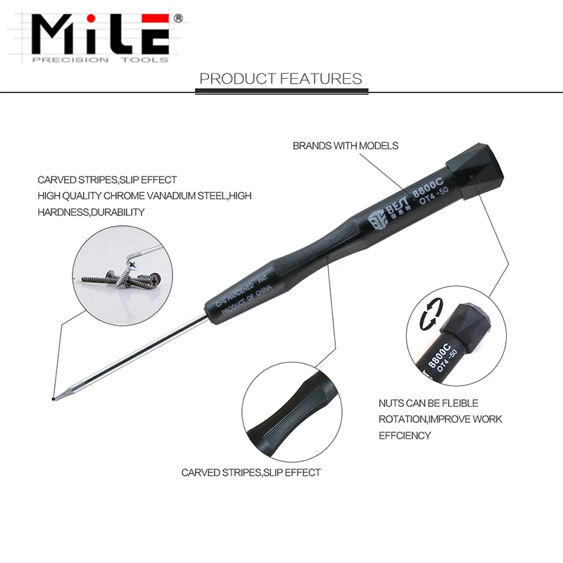 MILE 10 in 1 Magnetic Phillips Pentalobe Tri-wing Torx cacciavite Set strumento di riparazione per PC Laptop Iphone cellulare BST- 8800C