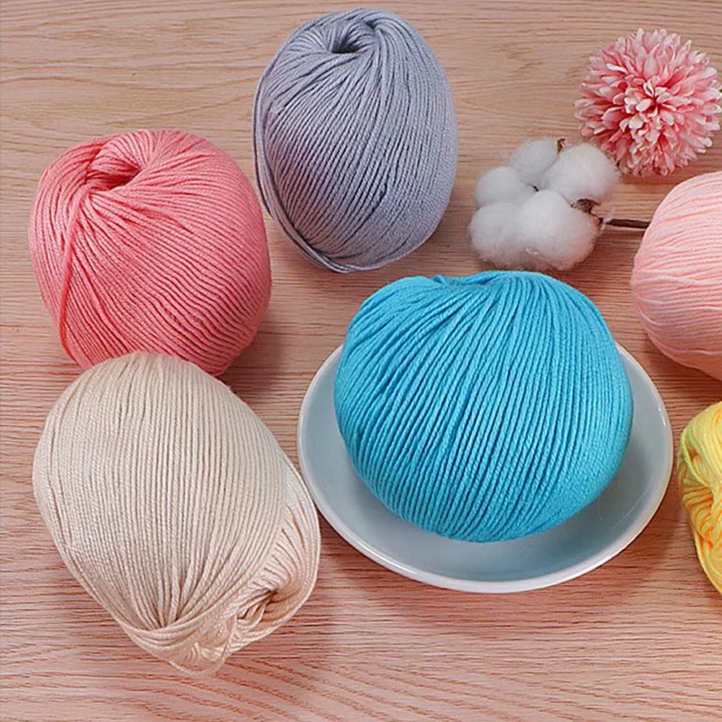 500g=10pcs Cotton Baby Silk Yarn Multi Color Soft Warm Knitting Wool Yarn Crochet For Knitting Dolls Hats Clothing