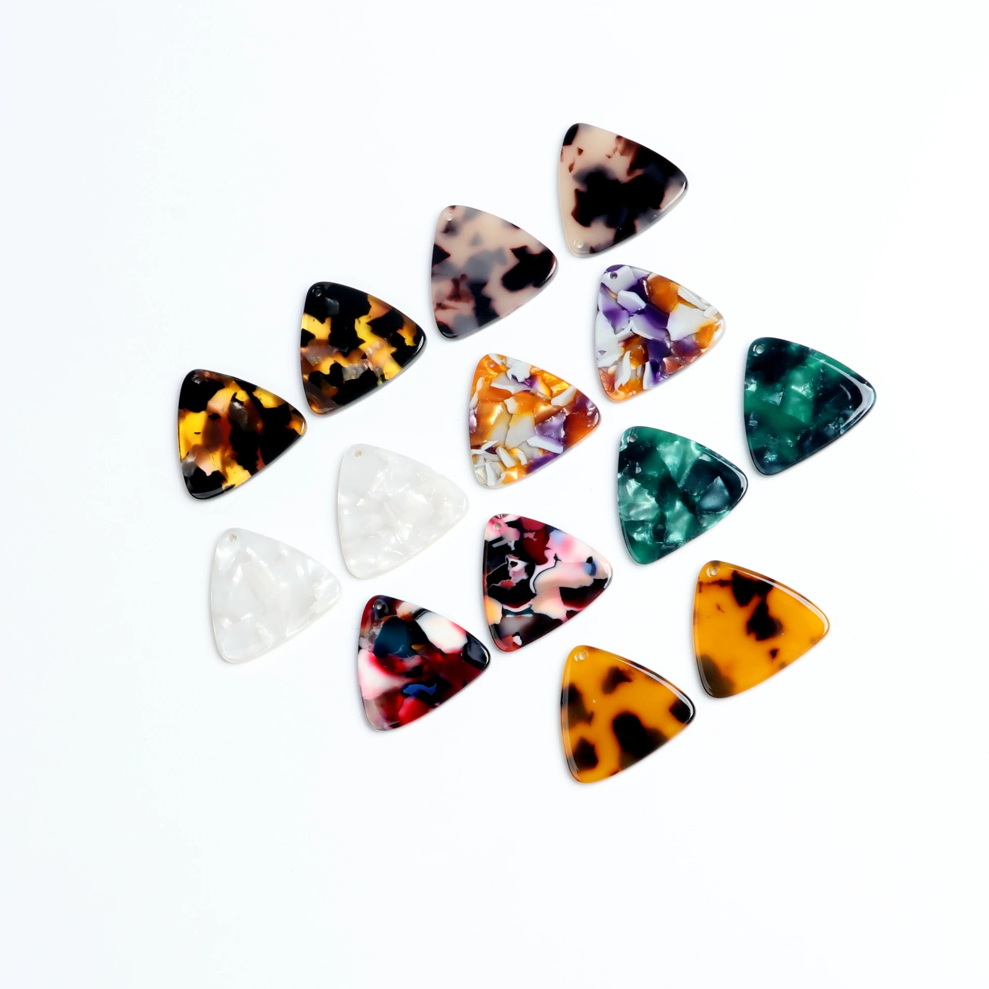 Tortoise Shell Earring Charms,Acetate Stick Charms,Triangle Shaped pendant,Earrings Part, 22mm x 24mm,ACE202