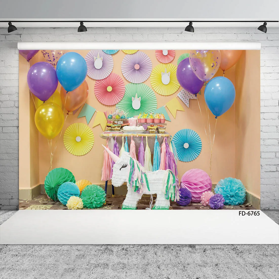 Bộ Bong Bóng Giấy Hoa Dự Tiệc Hình Phông Nền Vinyl Chụp Ảnh Nền Cho Trẻ Em Bé Để Chụp Phòng Thu Đạo Cụ