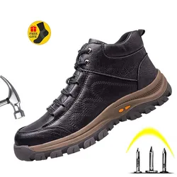 2023 Leather Waterproof Non-Slip Comfortable Soft And Safe Work Safety Shoes For Man Lightweight Breathable Safety Boots