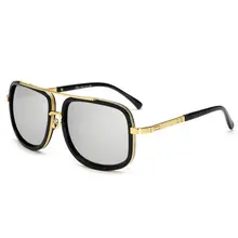 Large Retro Square Metal Sunglasses #5