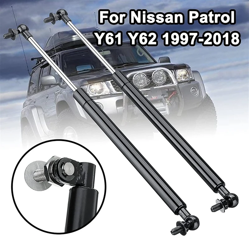 Front Engine Hood Gas Struts Support Bonnet Bar Shock Lift for Nissan Patrol Y61 1997-2013