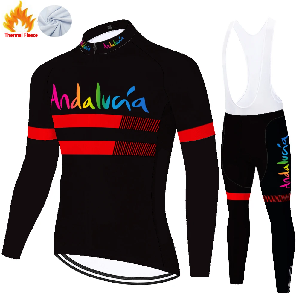 Andalucia Winter Thermal Fleece Tenue Cyclisme Homme Ciclista Ropa Hombre Equipamento De Ciclismo Conjunto Ciclismo Masculino