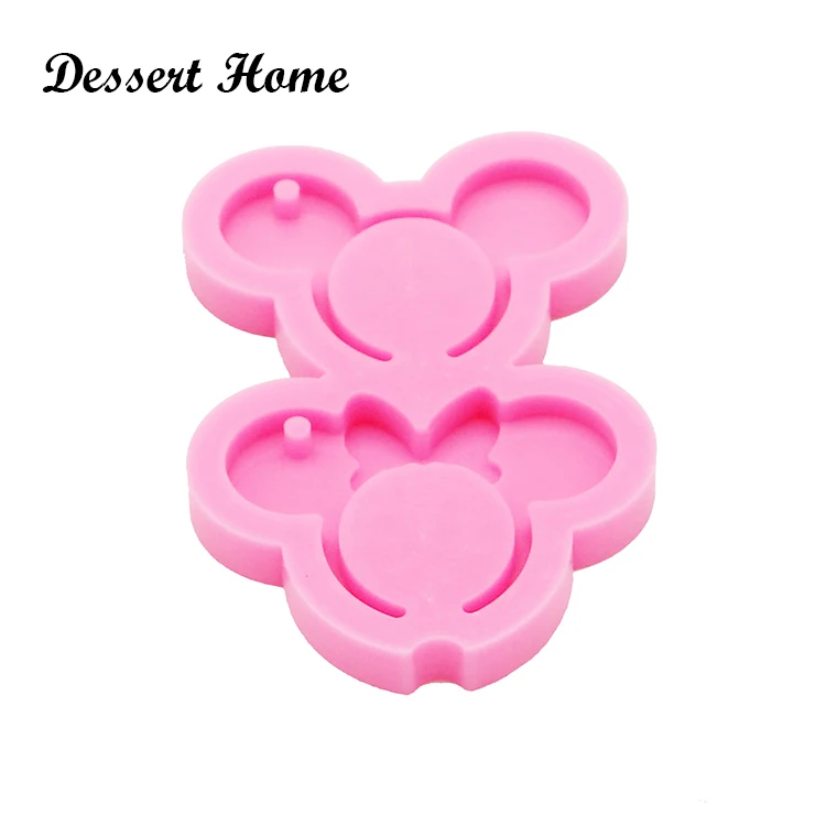 DY0189 moldes de resina epoxi para joyería, diadema de ratón brillante, molde de llavero de silicona para manualidades, Diy