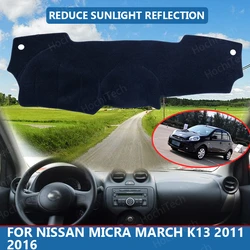 Car Inner Dashboard Cover Capet Cape for Nissan Micra March K13 2011-2016 Dashmat Sunshade Pad Cover Dash Mat