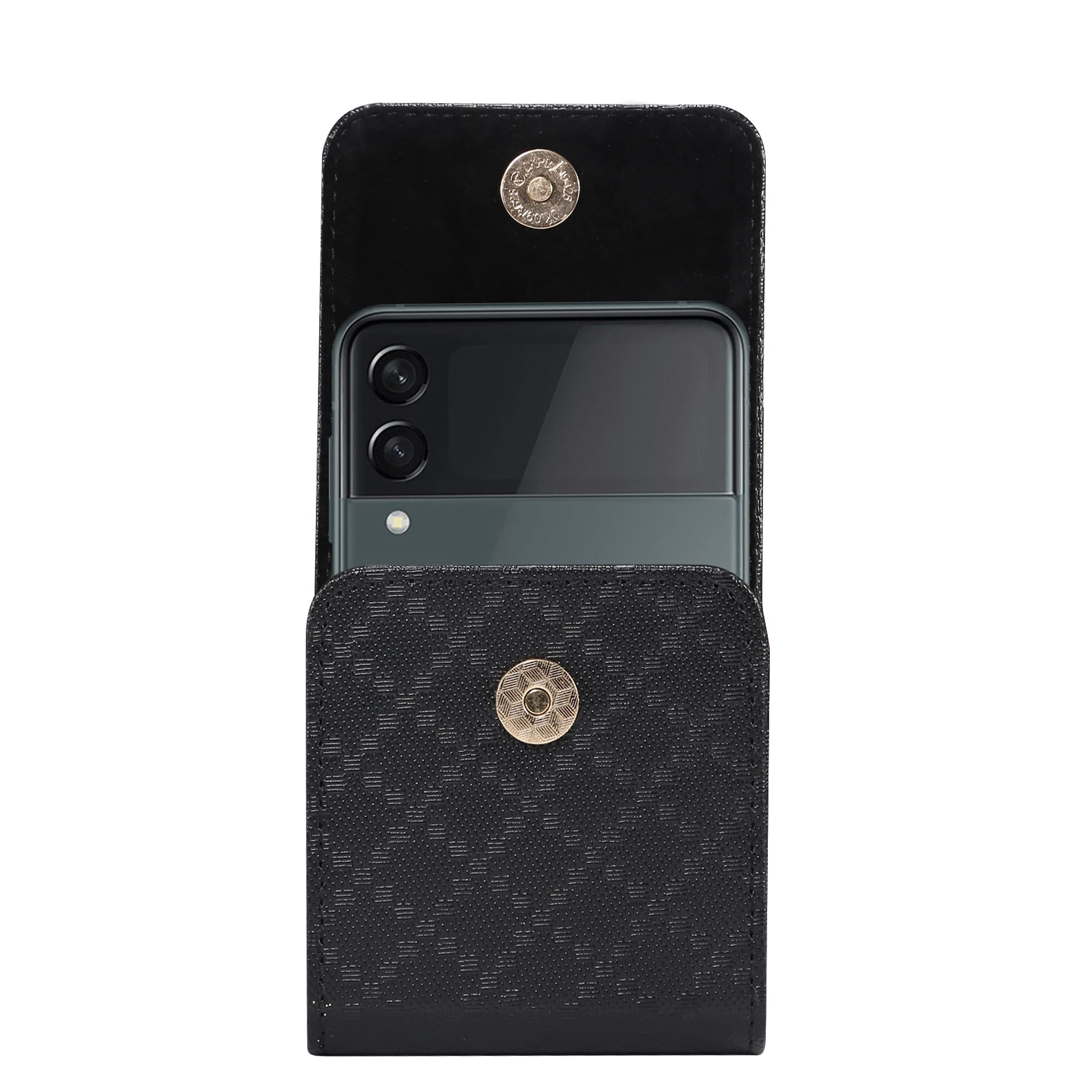 Skórzane etui z klipsem do paska, męska torba biodrowa na Samsung Galaxy Z Flip7 Flip6 7 6 5 4 3 5G, Moto Razr 60 50 40, Find N3 Flip Holster Pouch — zdjęcie produktu 2