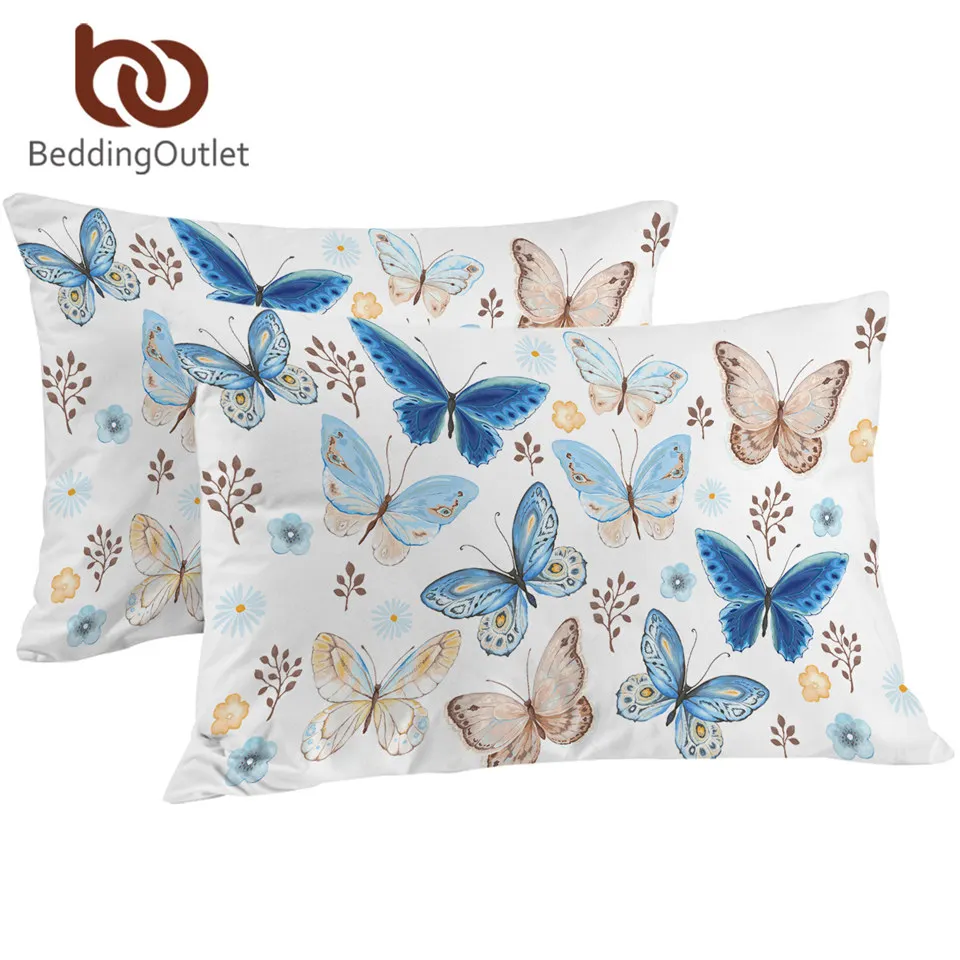 

Декоративная наволочка с бабочками, Чехол Наволочка с цветным принтом, прямоугольная наволочка из микрофибры, наволочка-конверт, 2 размера