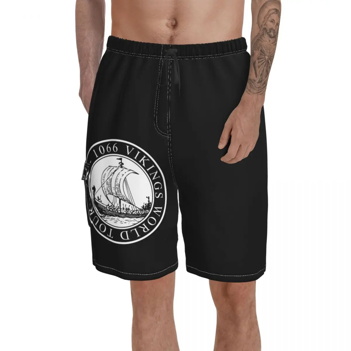 

Causal Vikings World Tour Wikinger Vikings Lothbrok, Viking, Valhalla Breathable Quick Dry Funny Novelty Male Shorts