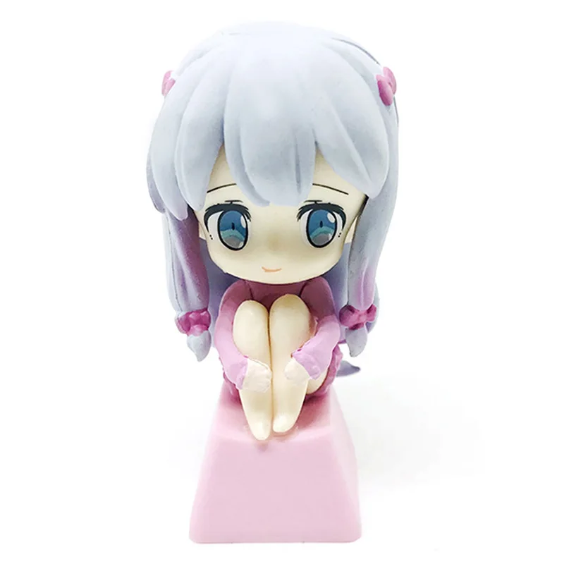 DIY Graffiti Personalized Keycap Cartoon Mechanical Keyboard Cute Comics Sister Unique Keyboard Keycap R4 Height Pink PBT Round