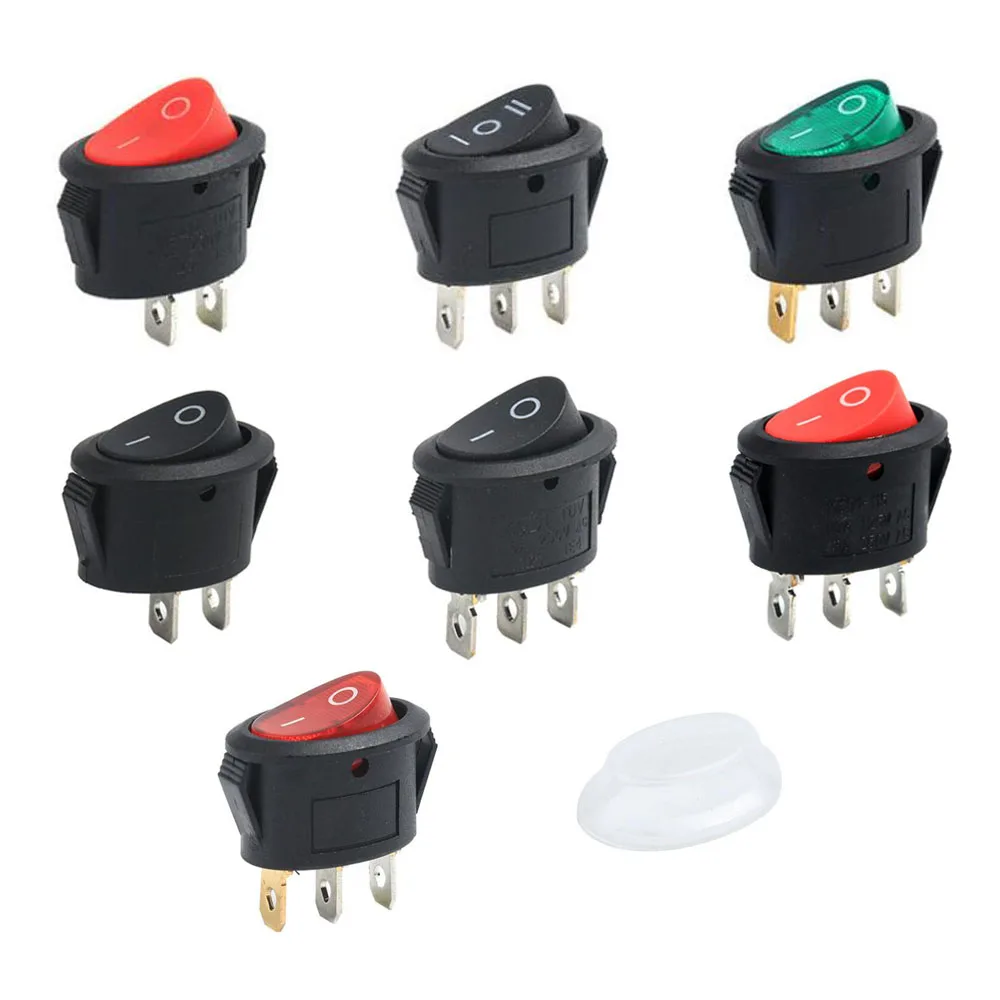 10 PCS Elliptical Ship type switch with lamp 3 Pin/2 Pin KCD1-115 Second and Third Gear Rocker Switch with Light