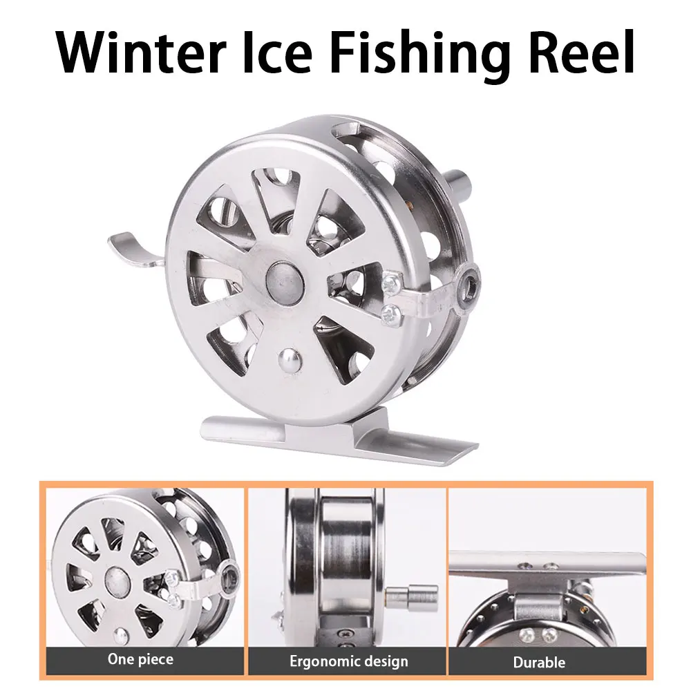 Full Metal Ice Fishing Reel Left/Right Handed V-shape Ice Fishing Wheel 50mm 100mm Fly Winter Fishing Reels Gear Ratio 1:1