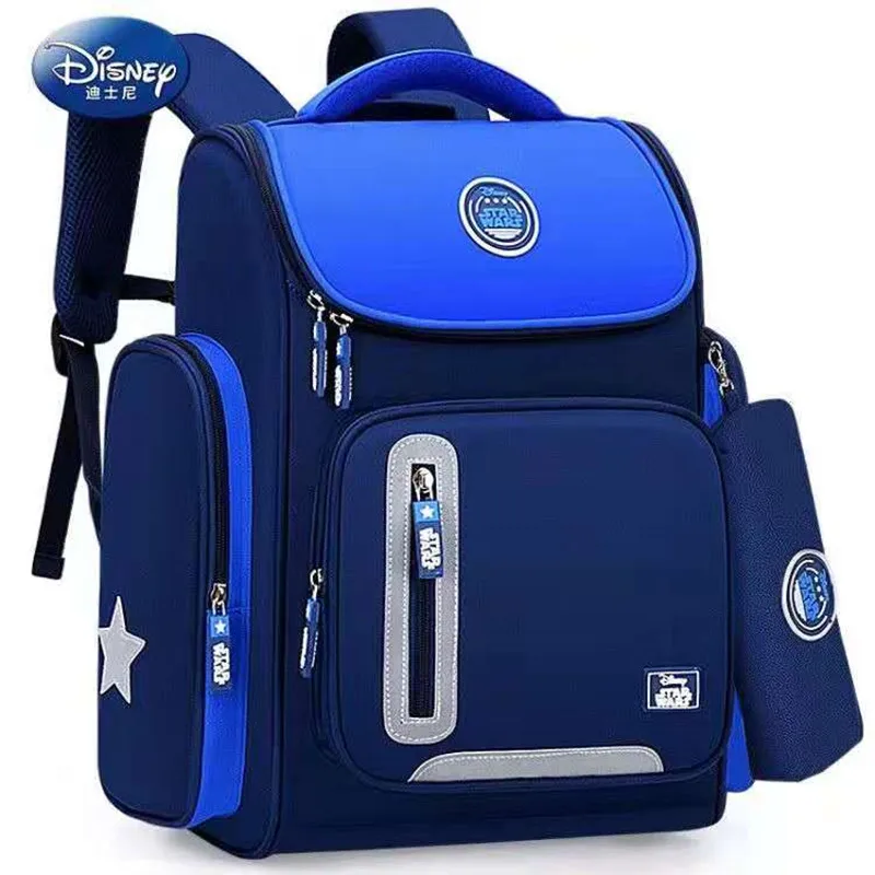 Disney Mickey School Bag For Boys Girls Star War Alice Princess Primary Student Shoulder Backpack Large Capacity Birthday Gifts