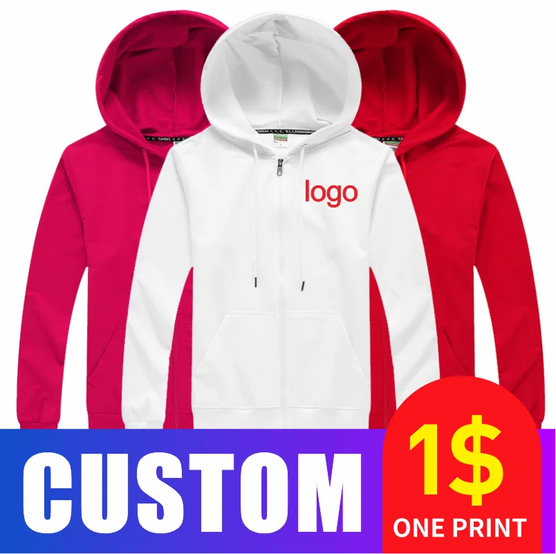 

Zipper Hoodie Custom Sweet Couple Shirt Can Print Exclusive Logo Fashion Solid Color Plus Velvet Warm Jacket COCT2020 New Trend