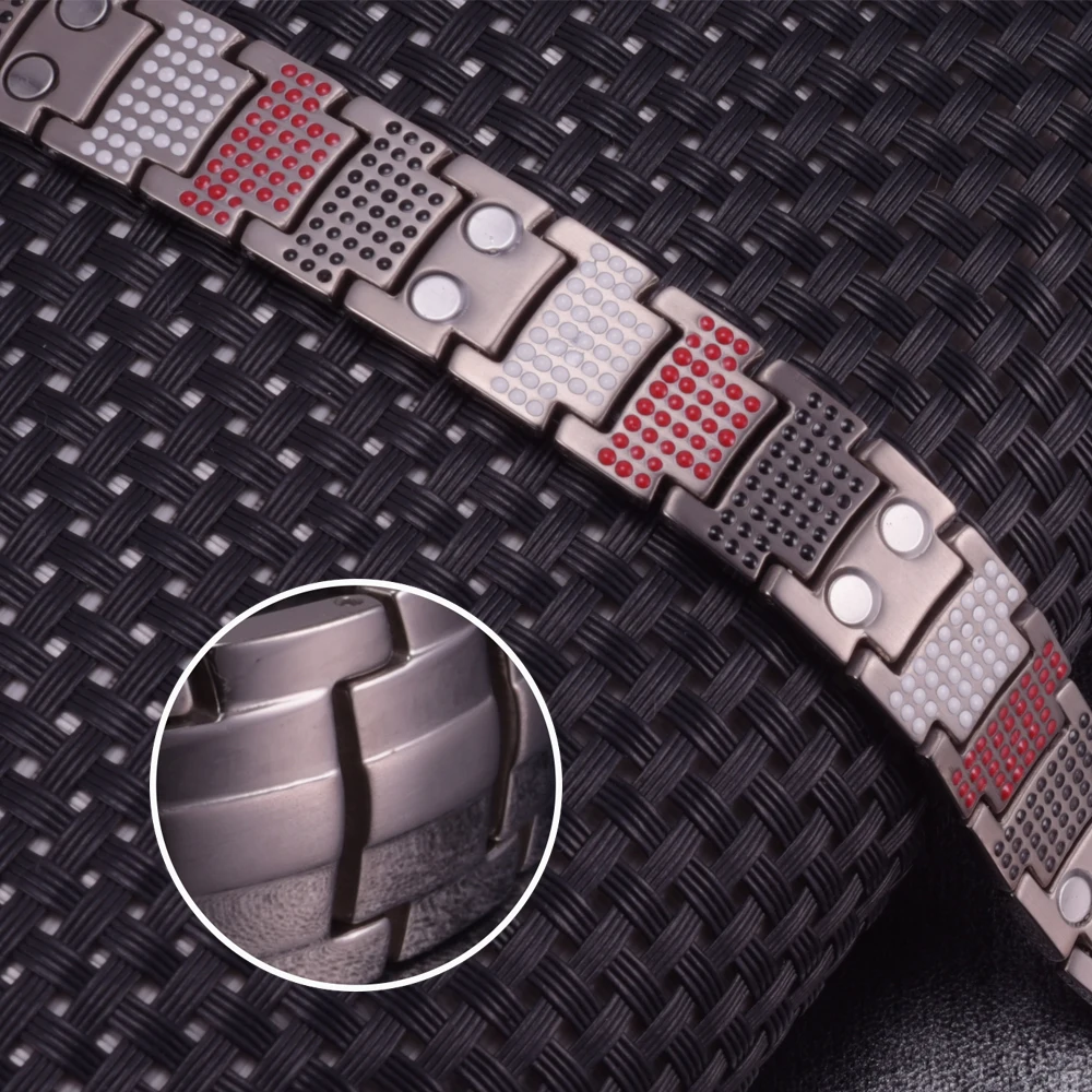Magnetic Titanium Bracelet for Men Therapy Arthritis Pure Titanium Magnetic Bracelet Mens Chain Link Titanium Bracelet Germanium