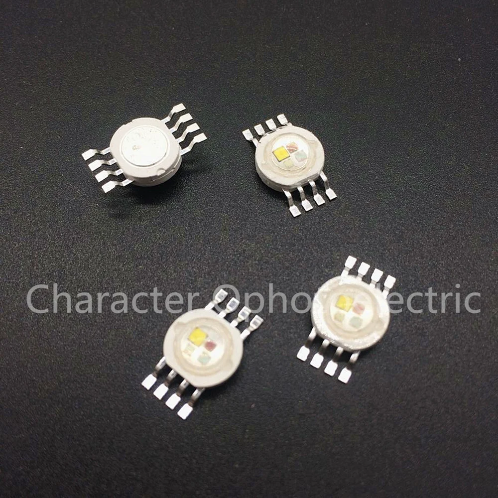 

50PCS RGBW (RGB+WW) 4*3W 12W LED Lamp Emitter Diodes For Stage Lighting High Power LED 45mil Epistar LED Chip