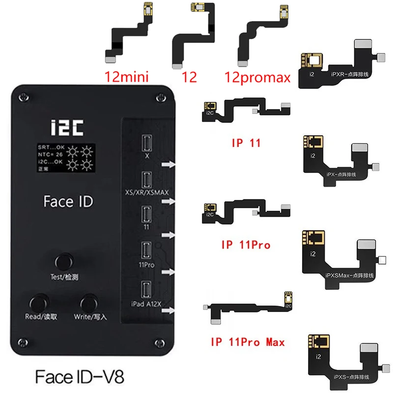 I2c Matrix Detection Iface Programmer Face Id Dot V8 For phone X Xs 11 Pro Max Face Id Not Working Camera Lattice Repair