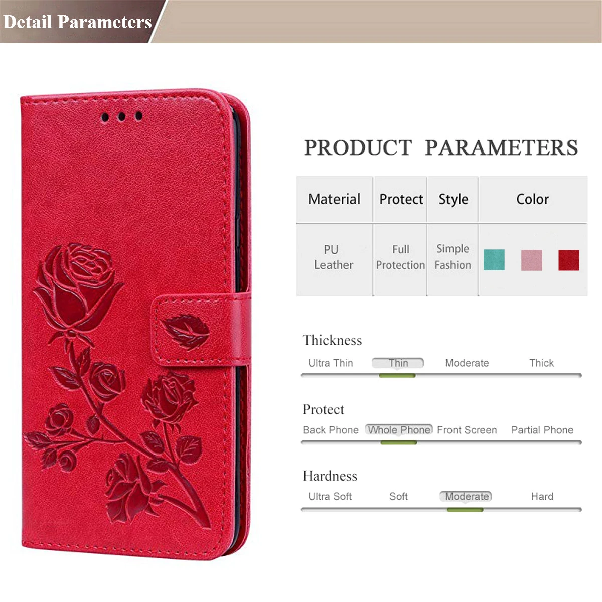 Pu-Lederhülle für Samsung Galaxy A17 5G SM-A176B, SM-A176B/DS SamsungA17 Flip Wallet Phone Cover Card Etui – Detail 3