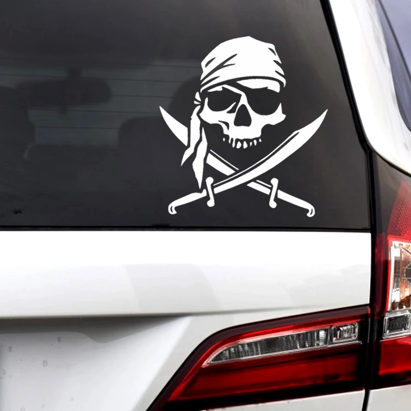 Car Stickers Skulls Blades Pirates Crossbones Funny Reflective Decoration For Window Trunk Windshield Bumper Motorcycles