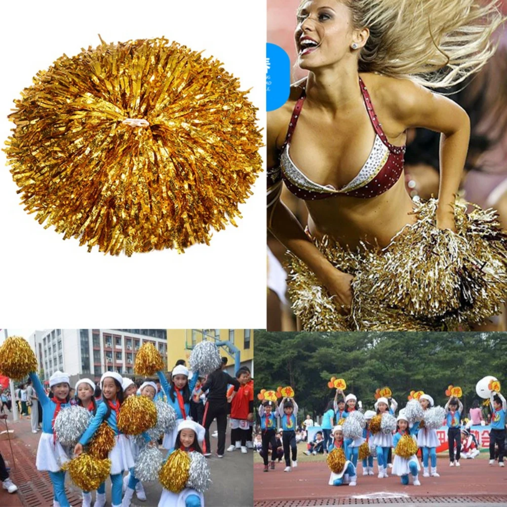 2PC Cheer Dance Sport Competition Cheerleading Pom Poms Flower Ball cheering dance pom aerobics sports item Supply 30CM