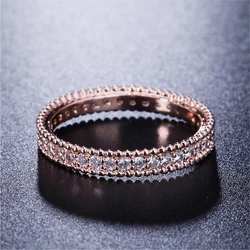 ZHOUYANG Wedding Ring  For Women Simple Classic Cubic Zirconia Rose Gold Color Wedding & Engagement Ring Fashion Jewelry ZYR490