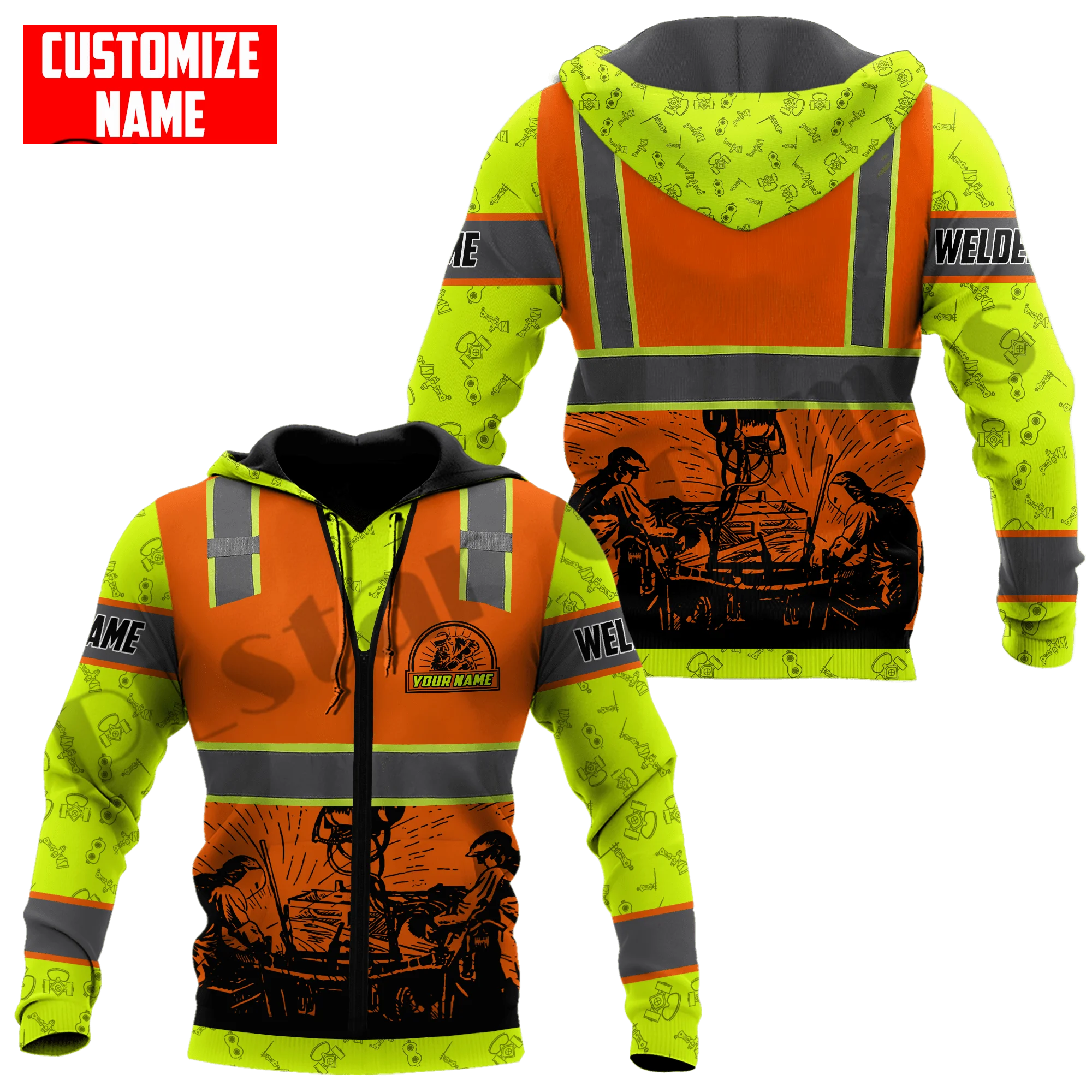 PLstar Cosmos 3DPrinted Newest Welder Job Custom Name Unique Hrajuku Streetwear Unisex  Funny Casual Hoodies/Zip/Sweatshirt A-1