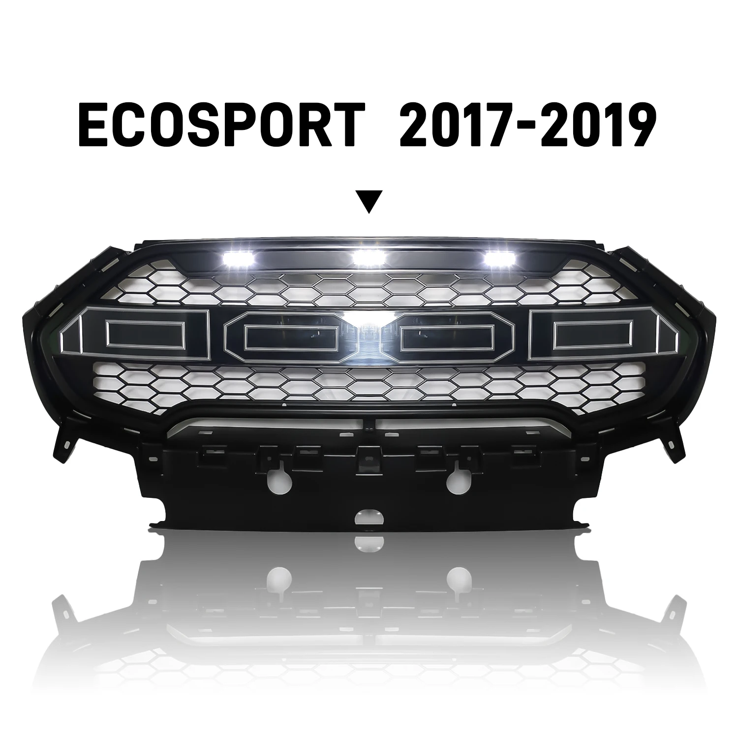 Modified For Ecosport Racing Grill For Ecosport 2017 2018 2019 Front Bumper Grilles Mesh Cover Front Grills Grille For Trims