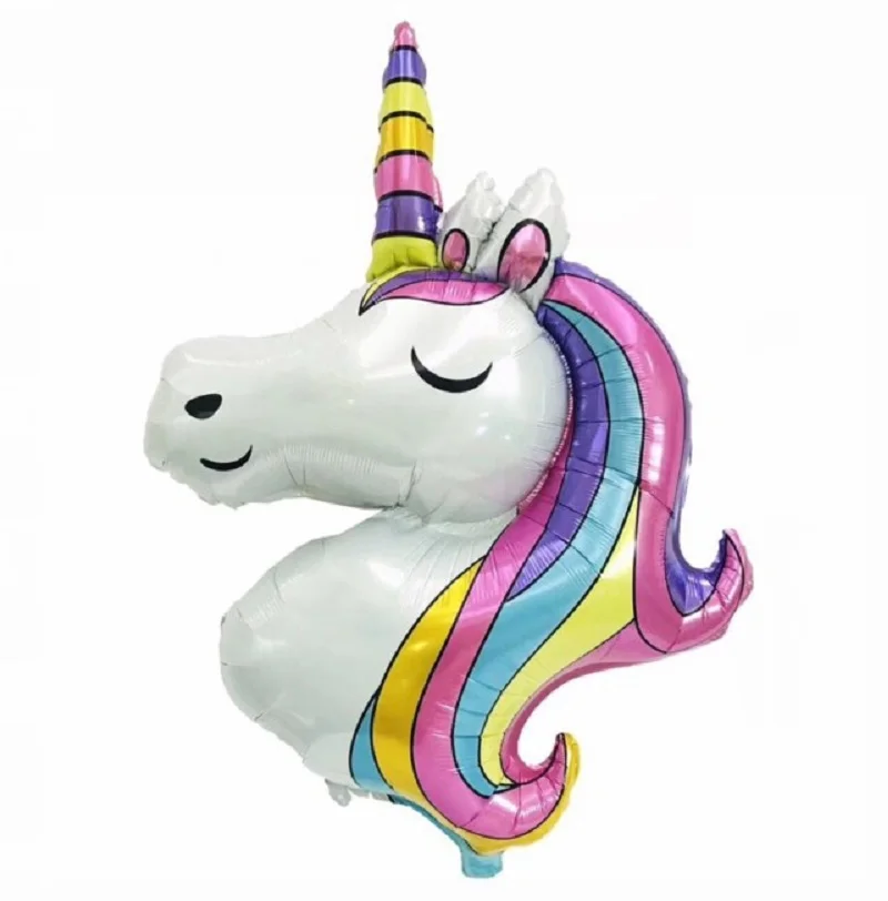 Large Unicorn Unicorn Aluminum Film Balloon Children's Birthday Party Decoration Seven Color Purple Pink Wholesale Globos