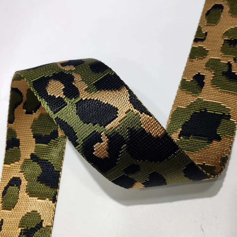 

Liman Ribbon Factory Hot Sale 50MM Jacquard Nylon Webbing 2 Inch 1.5mm Thick For Bag Strap Army Green Color