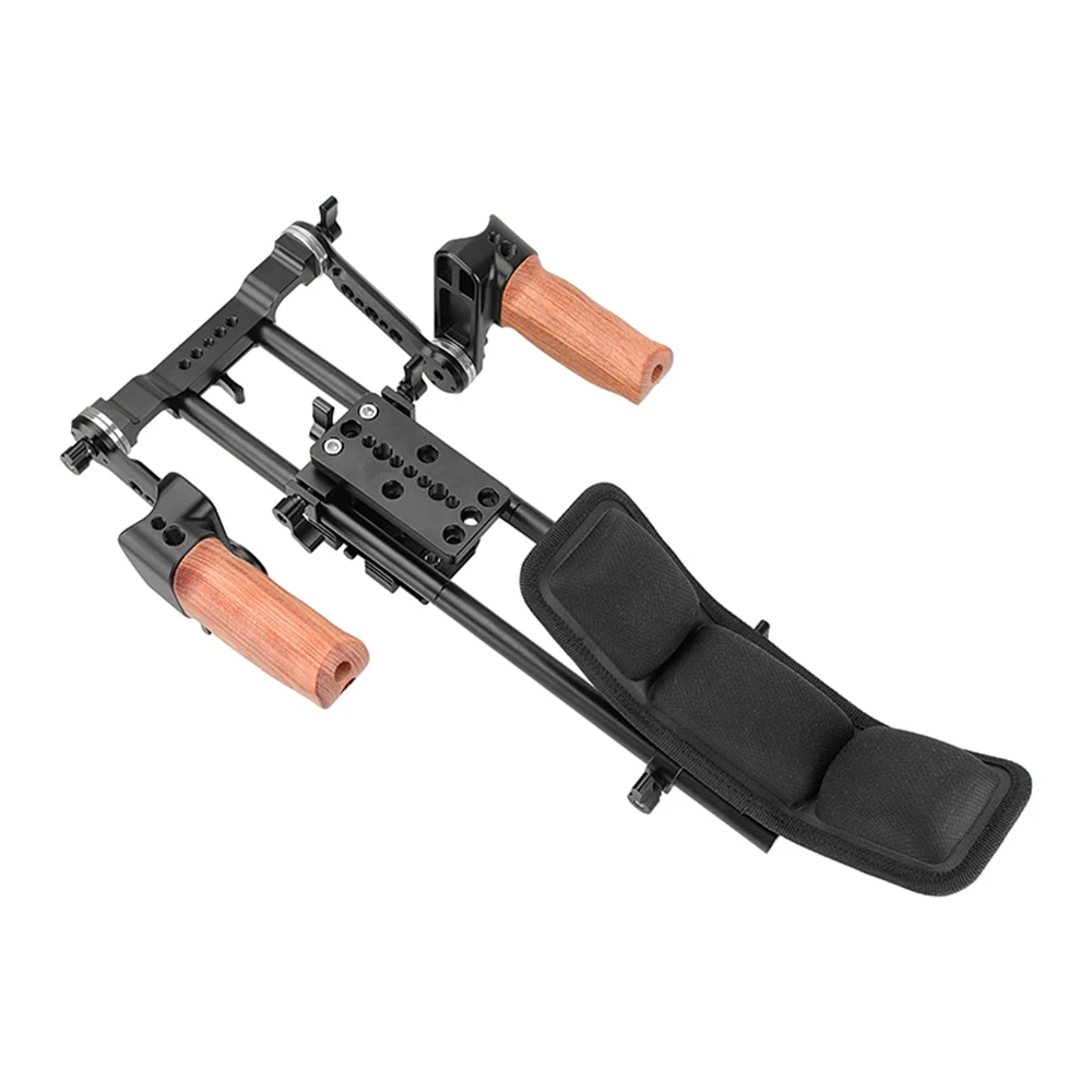 كاميرا CAMVATE DSLR/كاميرا فيديو DV الكتف جبل تلاعب مع لوحة الإفراج السريع وأري روزيت ماجيك الذراع مقبض خشبي