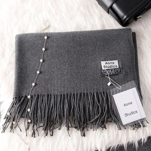 Luxury Solid Women Men Scarf Winter Cashmere Shawls Scarves Pashmina With Tassel Female Autumn Thick Warm Wool Scarf Hijab Wraps