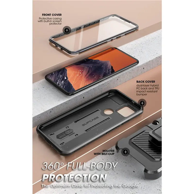SUPCASE For Google Pixel 4A 5G Case (2020) UB Pro Full-Body Rugged Holster Case Protective Cover WITH Built-in Screen Protector