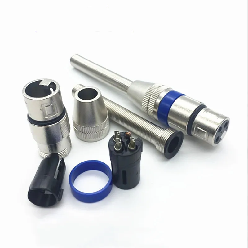 1 قطعة سماعات عالية الجودة 3Pin المعادن XLR محول أنثى/ذكر 3-كول طويل الذيل الربيع التوصيل ميكروفون موصل التوصيل MIC محول