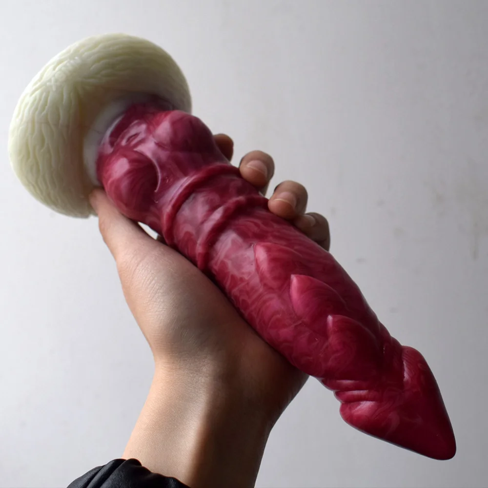 NNSX Dog Knot Animal Dildo Sharp Head Hellfire Color Anal Plug With Suction Cup Sexy Toys Shop for Women Men Masturbation