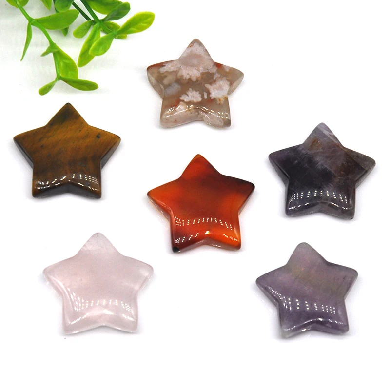 1 Pcs Star Shaped Natural Crystals And Stone Colorfull Mascot Meditation Polished Healing Gemstone Minerals Home Decoration Gift