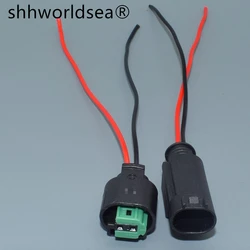 shhworldsea 2 Pin 0.6mm 1-967644-1 Automotive Connector Wire Socket Engine Coolant Water Temperature Sensor Plug For BMW Buick